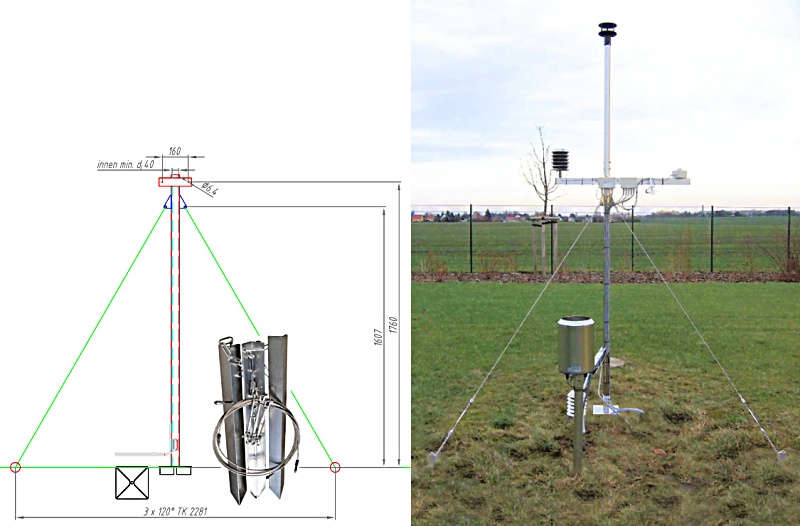 2m Stahlmast fr mobilen Einsatz